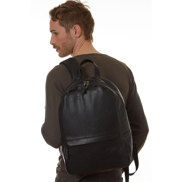Suede and Leather Luxury Backpack Navy : Tucker - Mens from